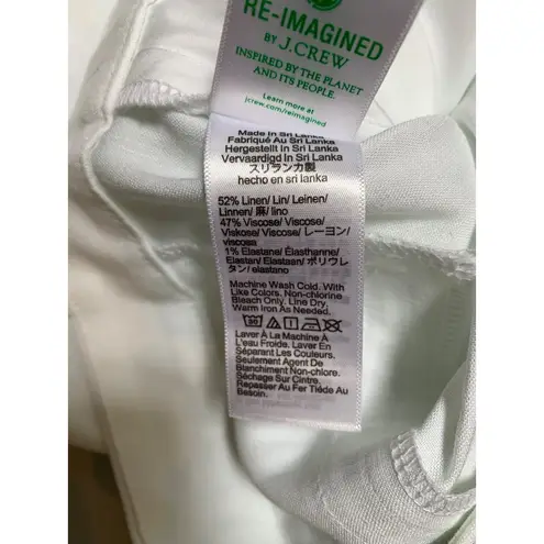 J.Crew Womens White Linen Blend Wide