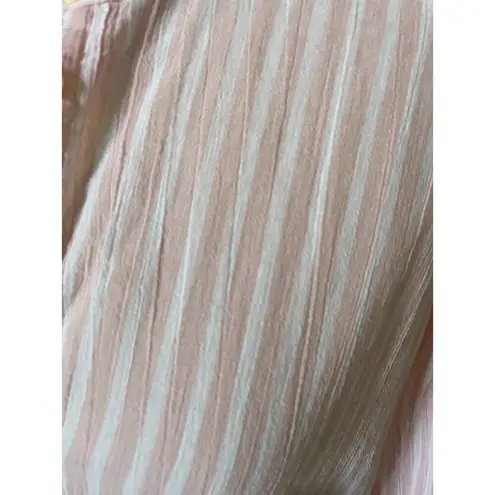 J.Crew Pink & White Striped Tunic Cotton Shirt Size 12