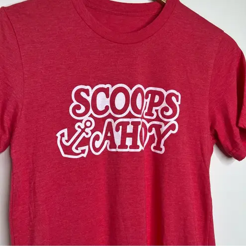 Stranger Things Scoops Ahoy T Shirt Red White Graphic Steve Robin Adult Small