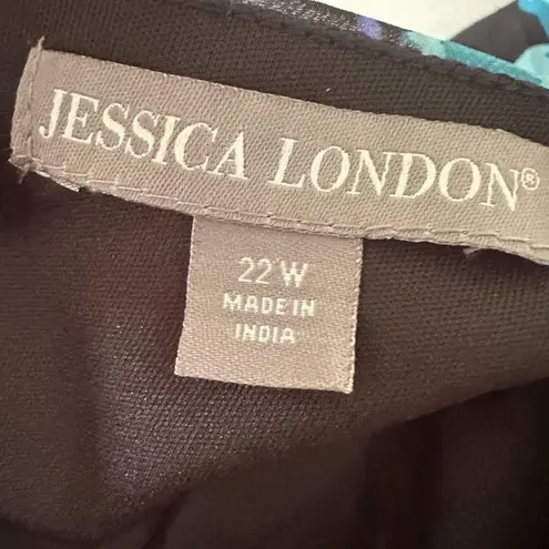 Jessica London Flyaway Maxi Dress Plus Size 22W Floral Sleeveless Flowy Chiffon