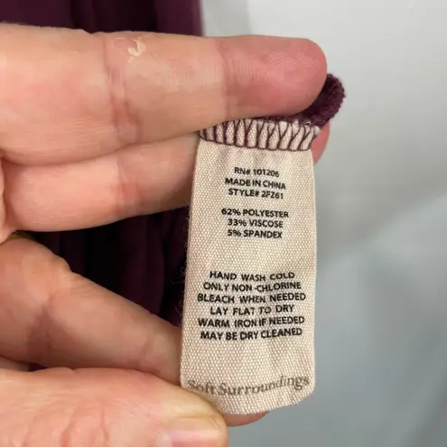 Soft Surroundings Shirt Top Women Layered Merlot Madeline Tunic Spring Small