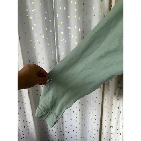 Velvet Heart Linen Blend Chest Flap Pockets Drawstring Hem Relaxed Fit Jacket L