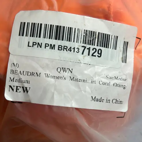 Women's Maternity Three Piece Bikini Coverup Textured Swimsuit M Medium NWOT Orange