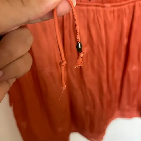 Ulla Johnson  Rust Ruffle Eyelet Mini Dress, Flutter Sleeves, Boho Romantic - Image 10