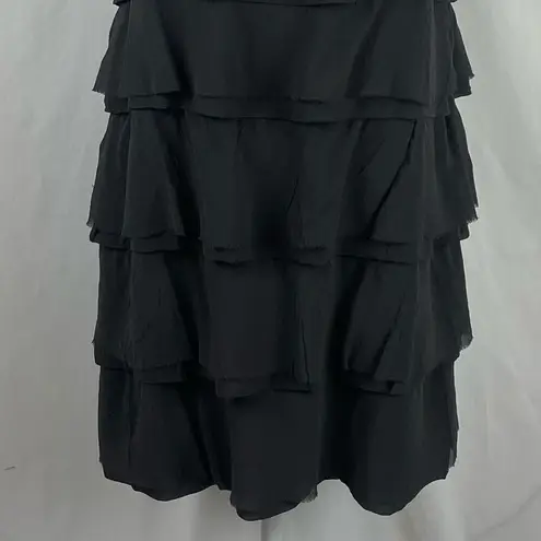 Theory  Pewter Gray 100% Silk Desana Georgette Ruffled Mini Dress NWT Size 10