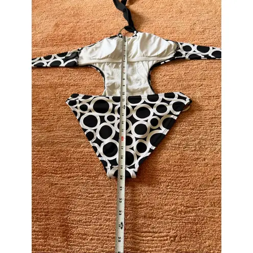 La Blanca by Rod Beattie Cutout Swimsuit S – Retro Circles One-Piece