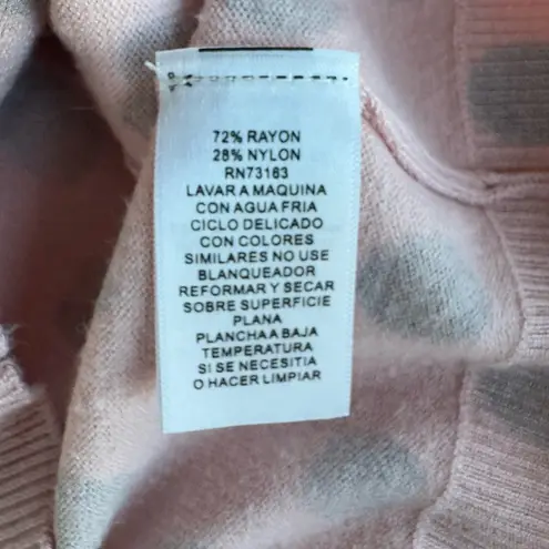 Cable & Gauge Valentines Day Pink Black Heart Polka Dot Cardigan Sweater Medium