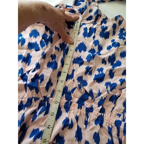 Gibson Women Pink/Blue Lynx Print Camisole Style Top Rompers Womens Size PS