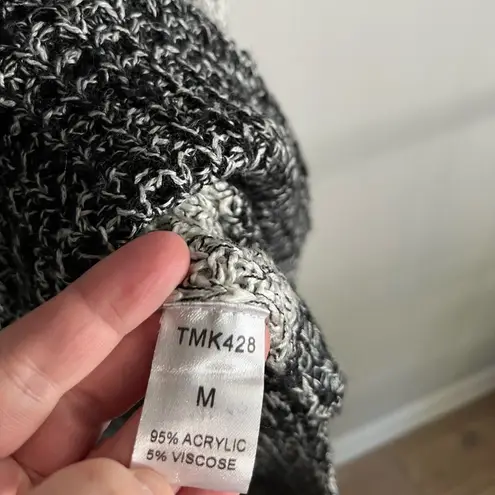 THML  gray relaxed fit color-block two tones cozy cowl neck sweater - Image 5