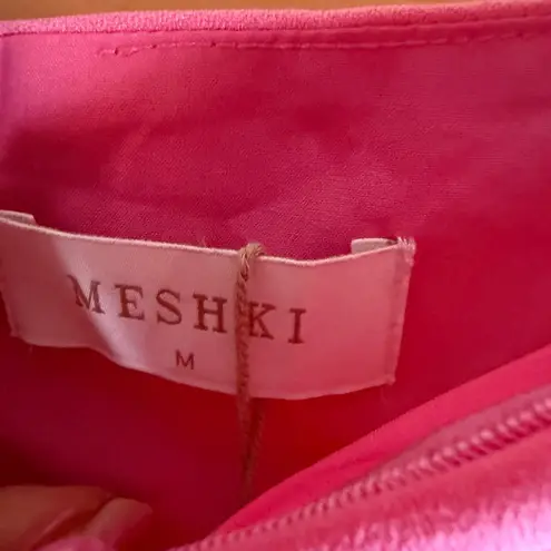 Meshki VICTORIE V-Hardware Mini Dress - Bubblegum Pink Size Medium NWT Coquette