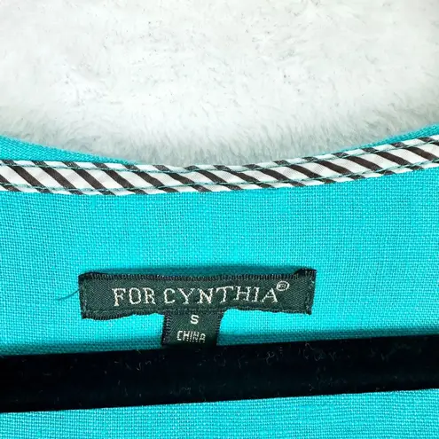 For Cynthia Linen Hooded Jacket Size Small Blue High Low Lagenlook