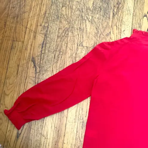 Zadig & Voltaire $398 NWT Rouge Red Silk Blouse Button Shirt Size XS