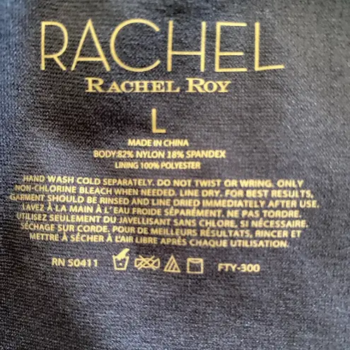 Rachel Roy RACHEL Women's Standard Ruched Halter One Piece Swimmer Sz L