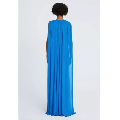 NWT Halston Heritage Ashley Azure Royal Blue Plunge Maxi Dress Size 6