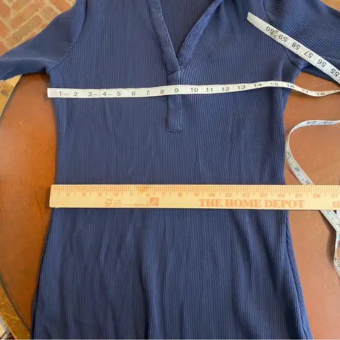Boden Ribbed Jersey Midi Shirt Dress in navy blue size 12 work office career