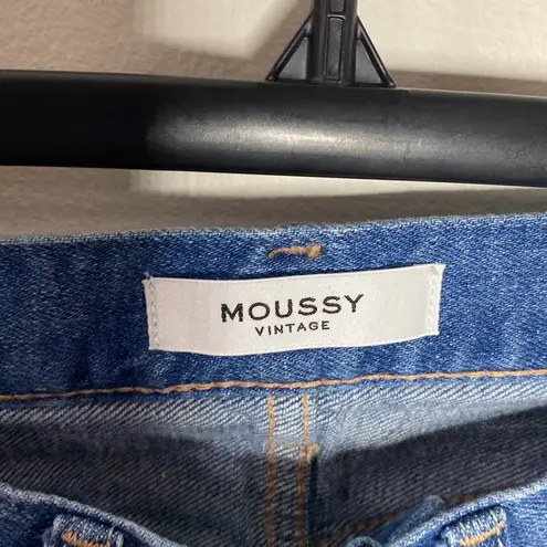 Moussy Vintage Diana Distressed Cropped Skinny Jeans with Fringed Hem size 25