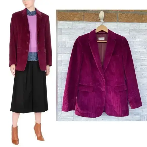 Dries Van Noten Stretch-Cotton Corduroy Jacket in fuchsia size 38/small