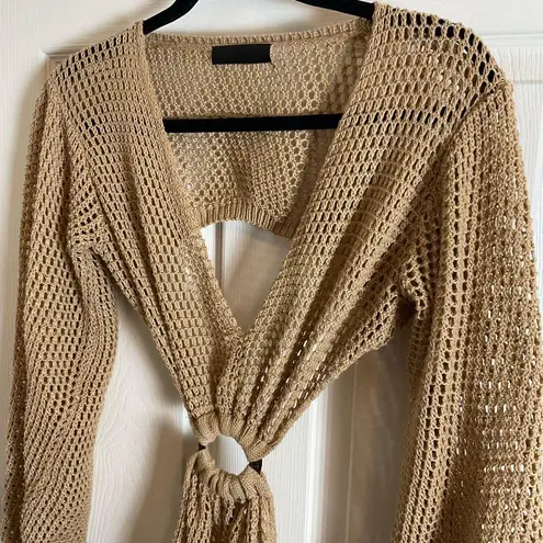 Women's Summer Swim Cover Up dress size Large Tan