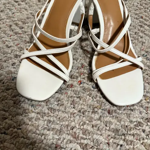 Dolce Vita White Blocked Strappy Sandal Block Heel