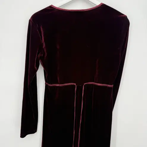 CDC Vintage Deep Red Velvet Long Sleeve Formal Dress Size 6
