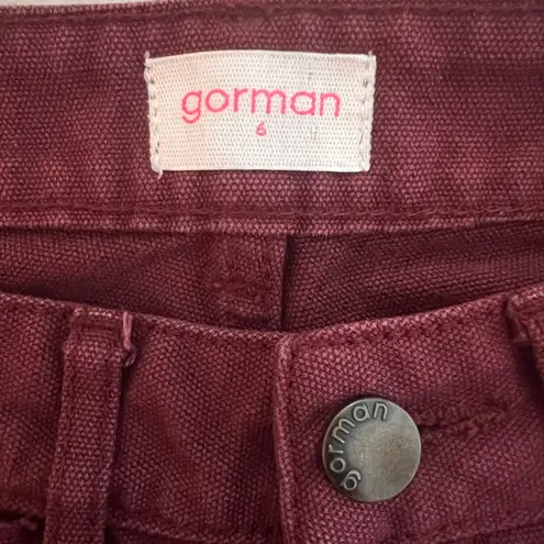 Gorman Wide Leg Pants Dark Red Burgundy High Rise Crop Ankle AU 6 US Size 2
