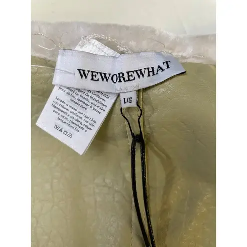 We Wore What Women's reversible Vest Cream Matte Leather Faux Fur Size L SKU 6038