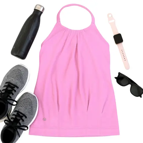 Lululemon  Vintage True Halter Built In Bra Tank Pink XS Fits Size 2 No Tag EUC thumbnail 2