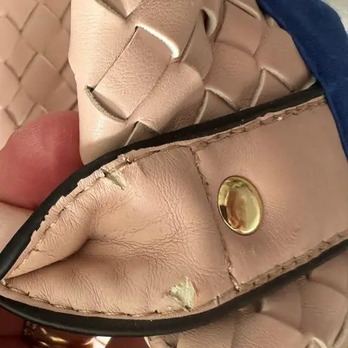 Christian LaCroix GUC Woven Pale Pink Tote, beautiful Gold Hardware & Gold Charm