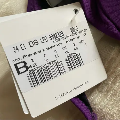 La Perla Studio Bikini 6 NWT Top Purple Luxury Luxe Swimwear Beach Vacation Sexy