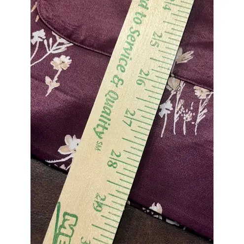 Ett:Twa by Anthropologie Burgundy Floral Satin Open Front Blazer Jacket Womens M Purple Size M