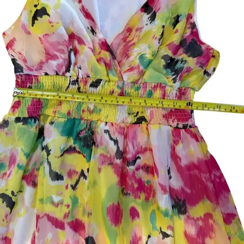 CHAUDRY Women's Boho Maxi Dress Floral Multicolor Size M Spring Casual NWT Size M