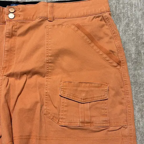 Democracy 24W "Ab"solution orange cut off shorts plus size