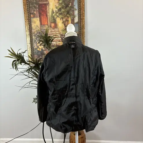 MetroStyle Black 100% Leather Blazer Jacket Women's Size 6 Long Sleeve 2 Buttons - Image 7