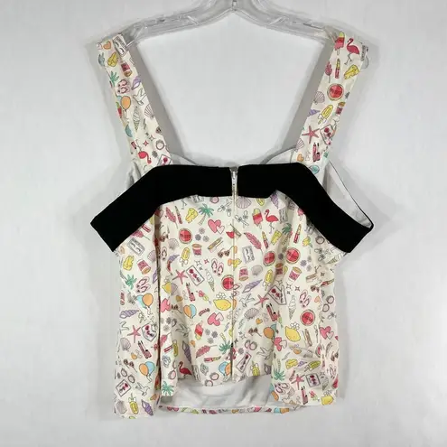 Magnolia Place Plus Size 4X Top Novelty Summer Print Pin Up Sleeveless NWT 1695 Black