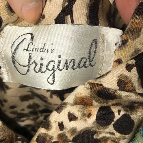 LINDA'S ORIGINAL GREEN, AQUA & TAN STRAW WITH LEATHER STRAPS LARGE TOTE BAG Multiple