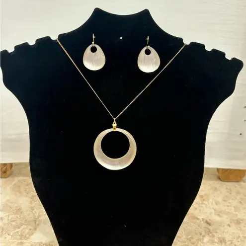 Alexis Bittar Lucite Necklace and Earrings Jewelry set