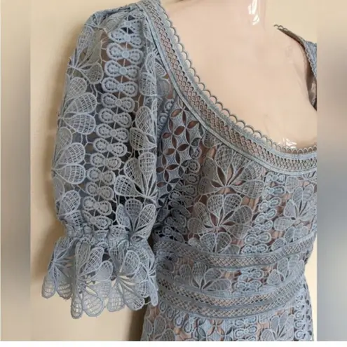 Self Portrait Self-portrait NEW floral guipure lace short sleeve mini dress 0