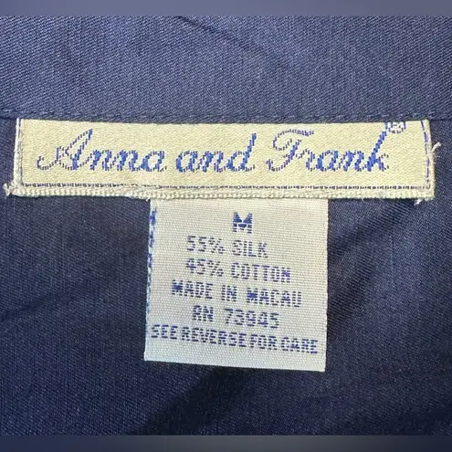 Vintage Anna and Frank Deep Blue Silk