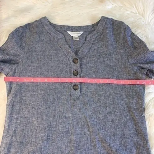 Christopher & Banks FREE with purchase! linen blend henley top S