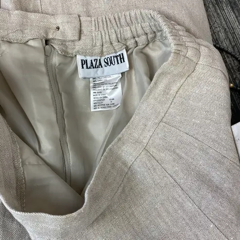 Plaza South 100% Linen Tan Maxi Skirt 10