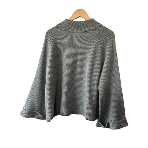Leith  Gray Dolman Ribbed Turtleneck Sweater Women's Size XS - Image 2
