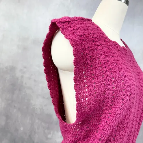 Handmade Womens Crochet Sleeveless Sweater Size Medium Boho Feminine Cottage