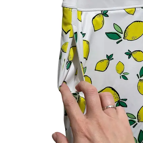 PGA Tour Lemon Print Skort Golf Skirt White Yellow Green Women’s Size Small