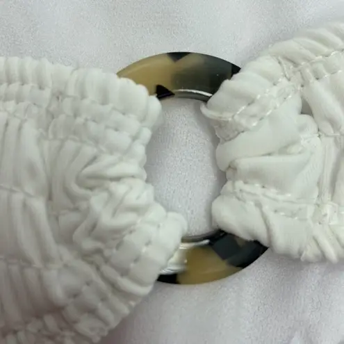 Cabana Del Sol White Smocked Bikini Bottoms Size Large