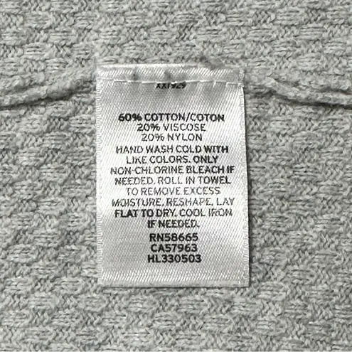 Chelsea28 Women’s M Heather Pale Gray Cotton Waffle Knit Open Sweater Cardigan