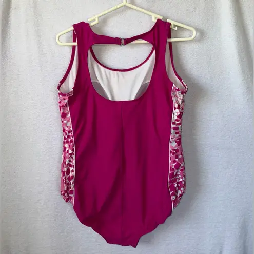 Catalina size 1X magenta pink one piece swimsuit