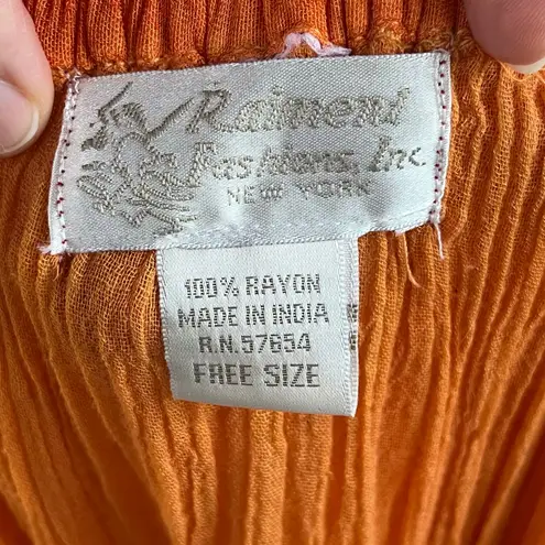 Raiment Women's Vintage Orange Rainbow Pleated Maxi Skirt Size 30" Waist Size M