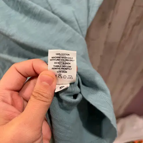 American Giant Blue Green Heathered Crewneck Tshirt Womens Small READ