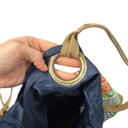 Peter Millar Beach Bag Large Burlap Floral Preppy Ritz Carlton Bachelor Gulch