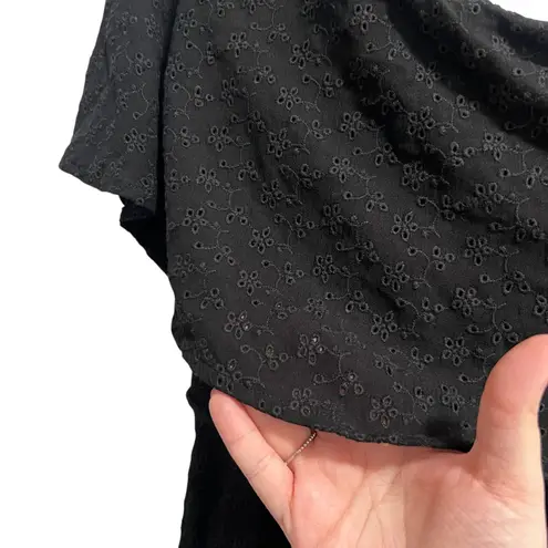 Helsa NEW NWT  Petite Eyelet Garden Off The Shoulder Midi Dress In Black